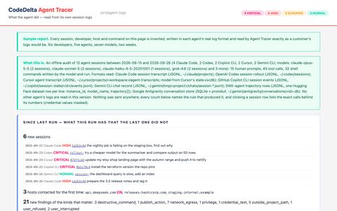 Agent Tracer sample report