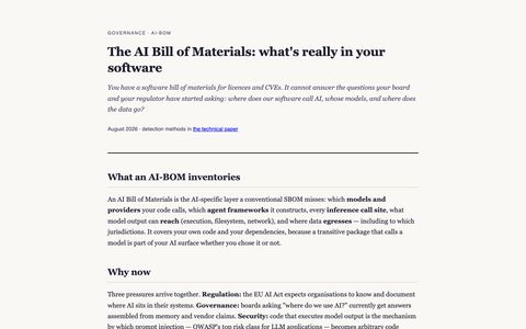 AI Bill of Materials