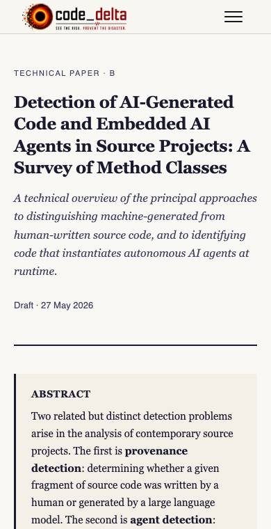 AI code detection — the paper
