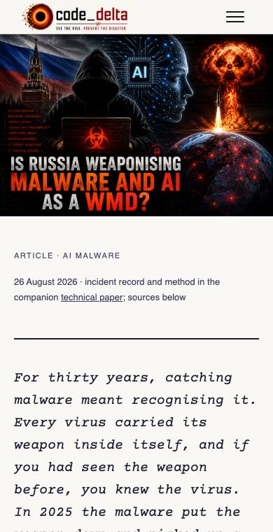 AI malware as a weapon